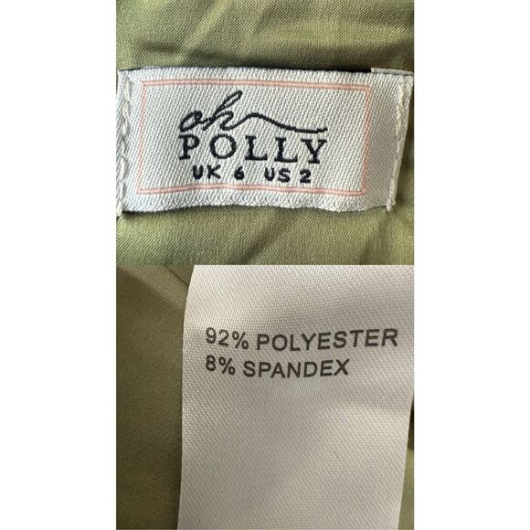 Oh Polly Sage Green Satin Cowl Neck Midi Dress Size 2 - Picture 8 of 9